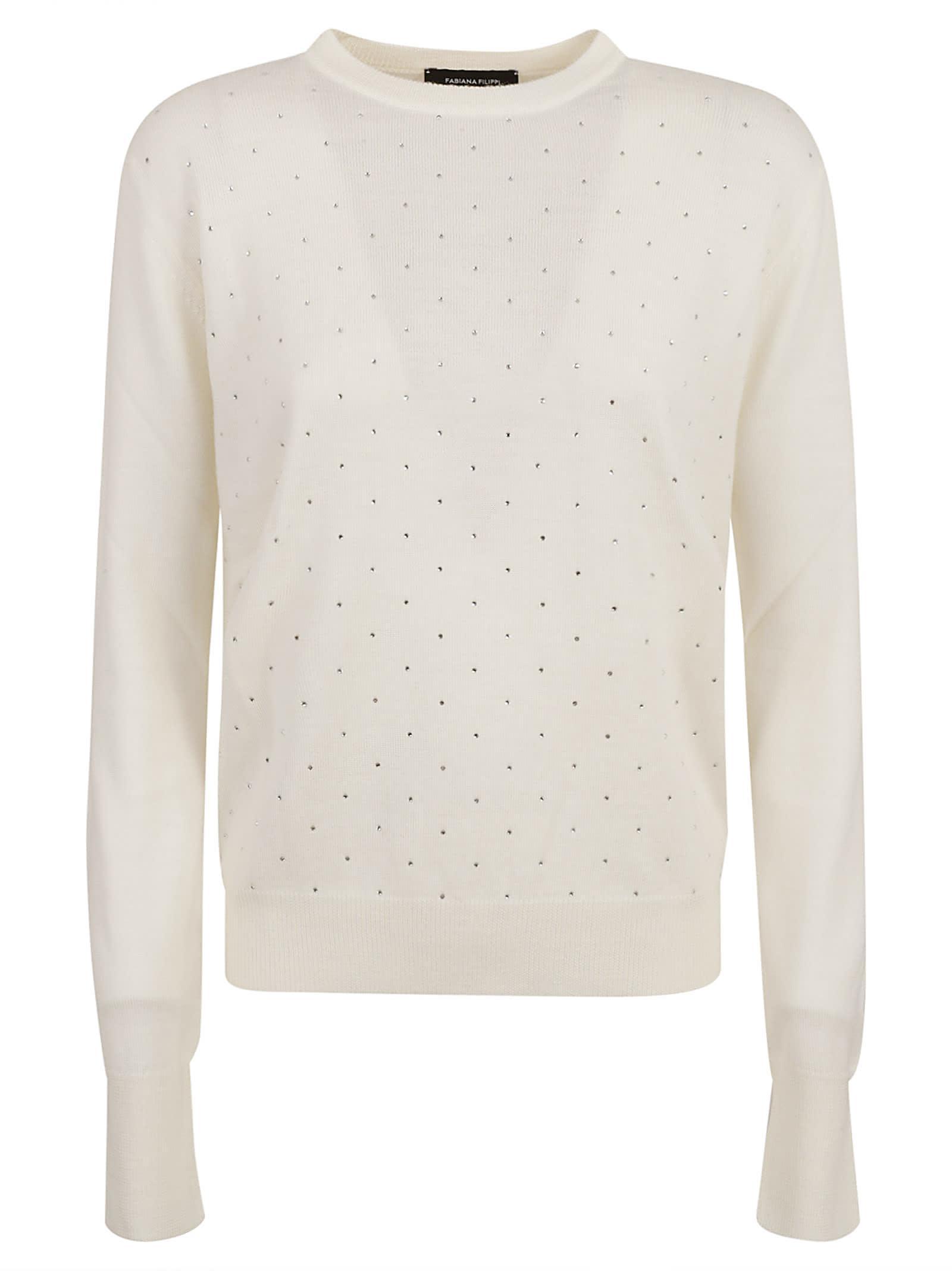 FABIANA FILIPPI Embellished Sweater In White Product Image