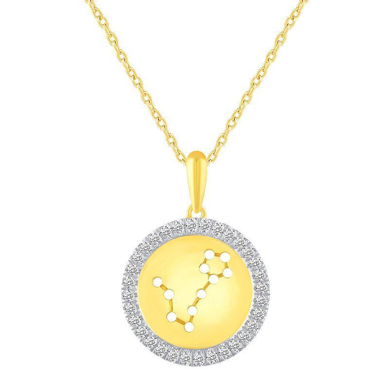 1/4 Carat T.W. Diamond Halo Zodiac Pendant Necklace, Women's, Size: 18", Cancer Product Image