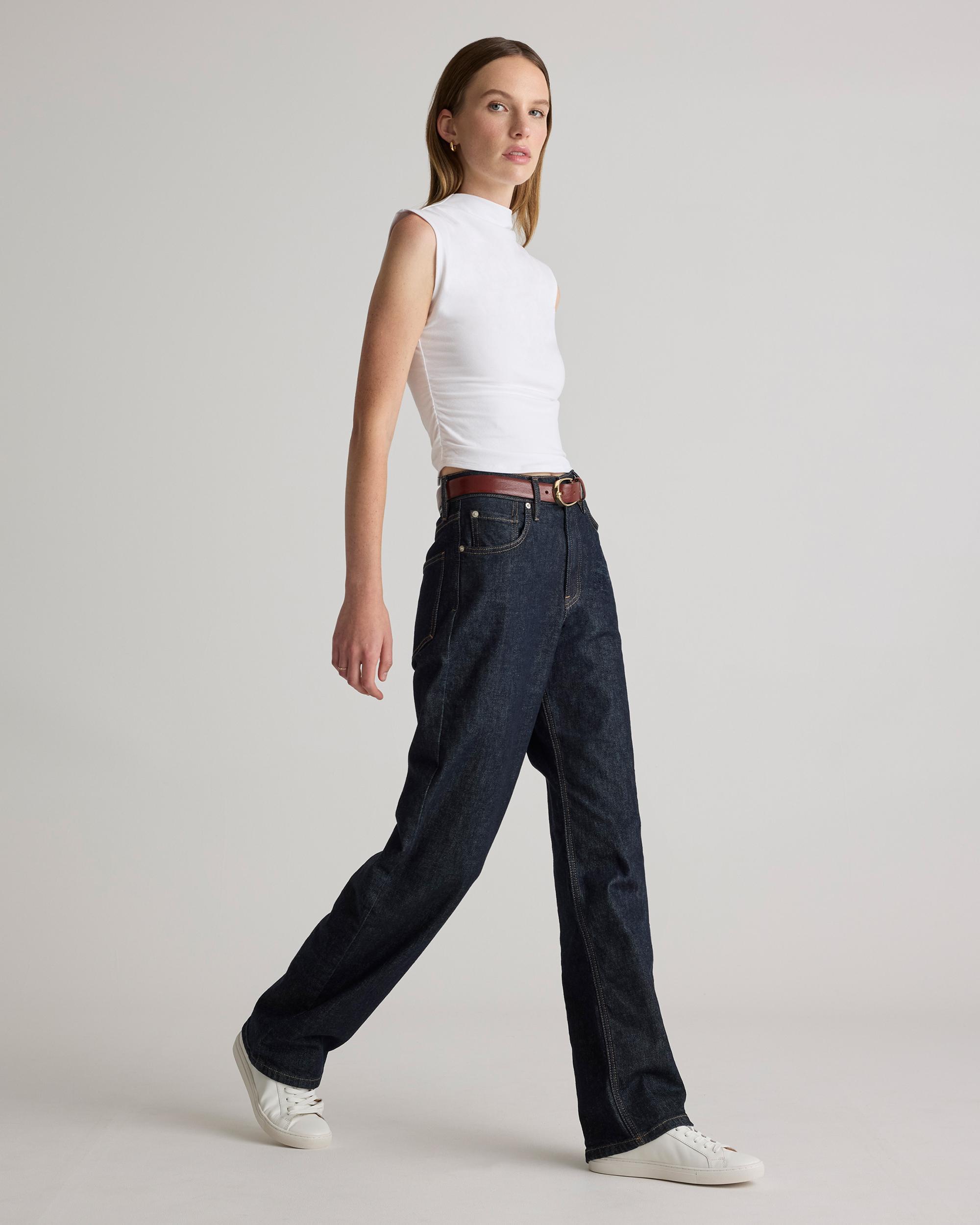 Quince | Women's Stretch Cotton Jersey Sleeveless Mock Neck Top Organic Cotton Product Image