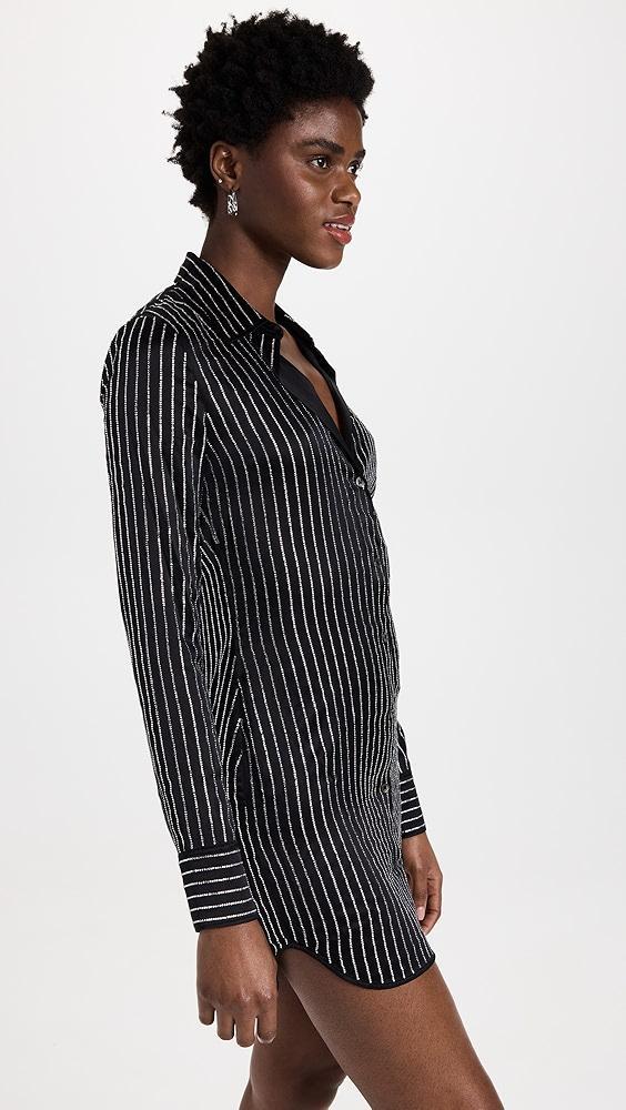 Alexander Wang Slim Shirt Dress with Crystal Hotfix | Shopbop Product Image