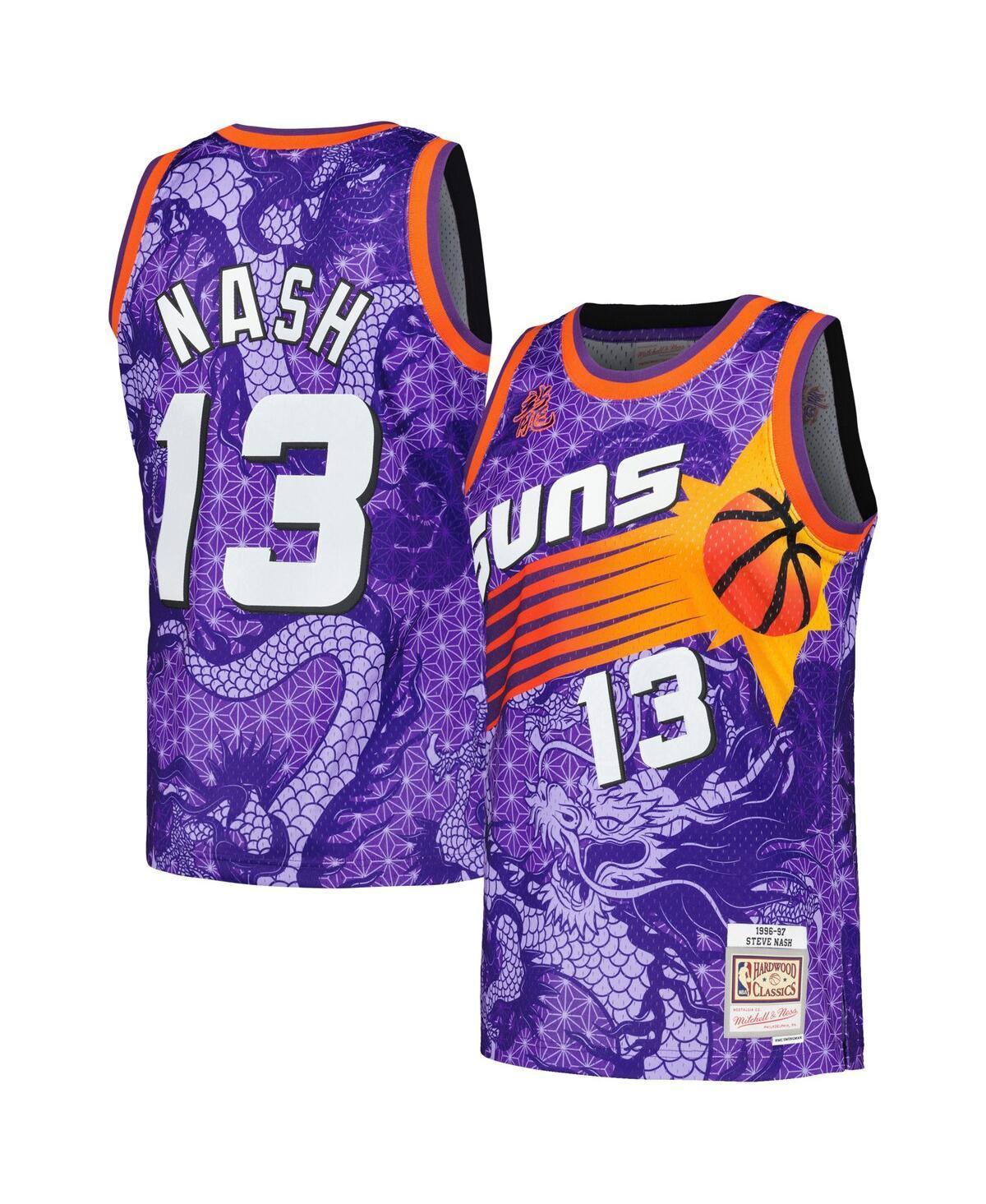 Mens Mitchell & Ness Steve Nash Purple Phoenix Suns 1996/97 Hardwood Classics Asian Heritage 6.0 Swingman Throwback Player Jersey Product Image