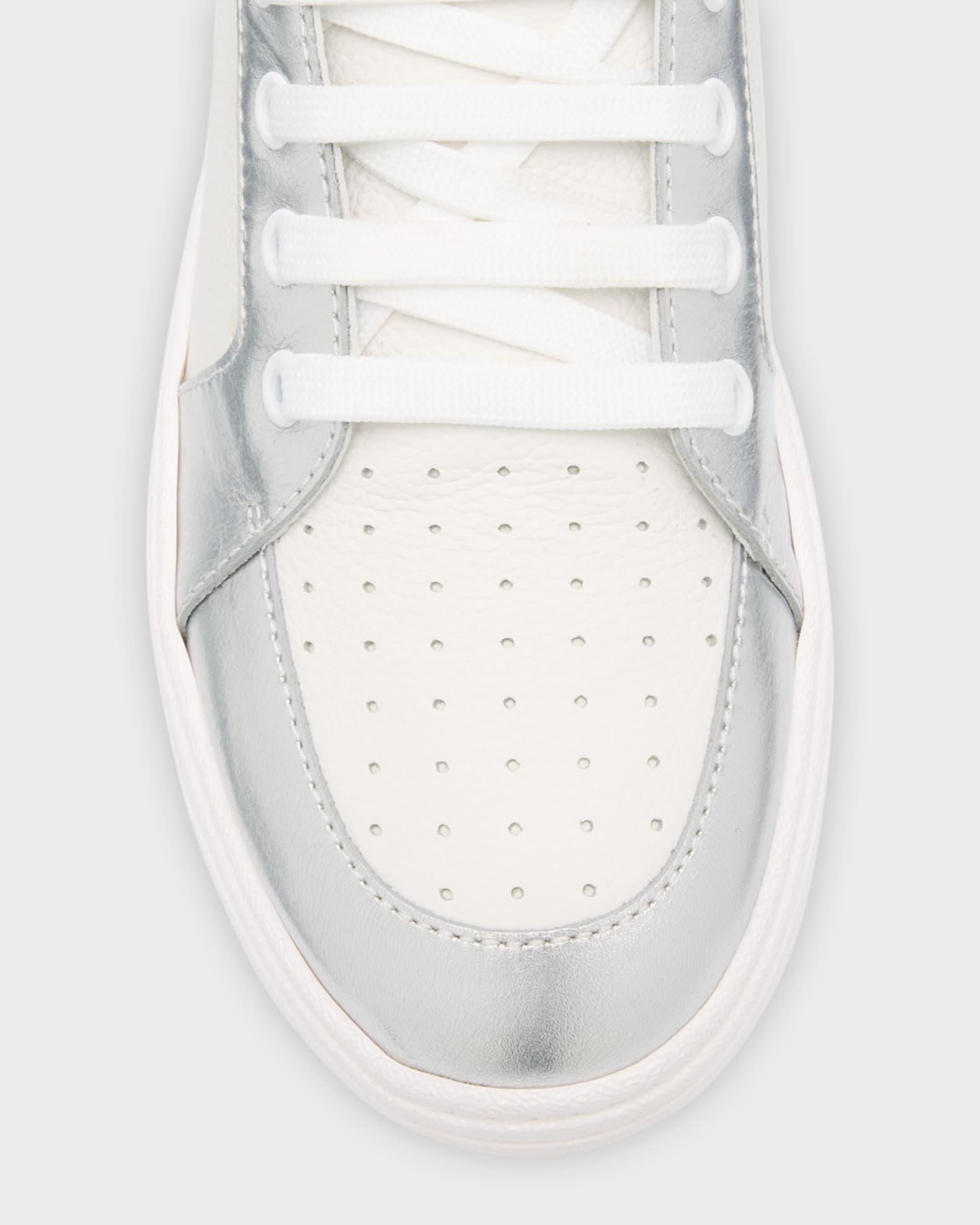 Men's Metallic-Trim Leather Low-Top Sneakers Product Image