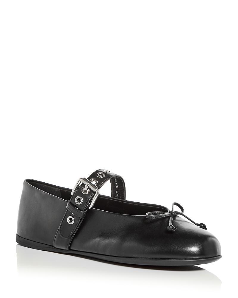 Womens Mary Jane Leather Ballerina Flats Product Image