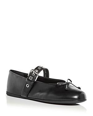Womens Mary Jane Leather Ballerina Flats Product Image