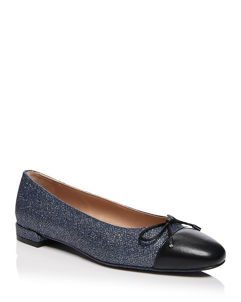 Womens Sleek Bow Leather Ballerina Flats Product Image