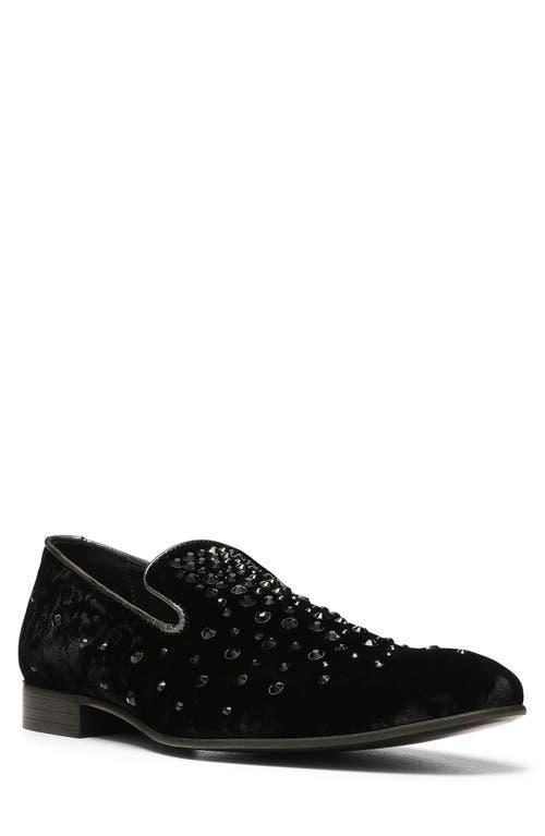 Men's Crystal-Embellished Velvet Loafers Product Image