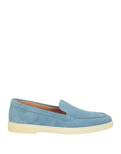 SANTONI Woman Loafers Slate Blue Size 6.5 Leather Product Image