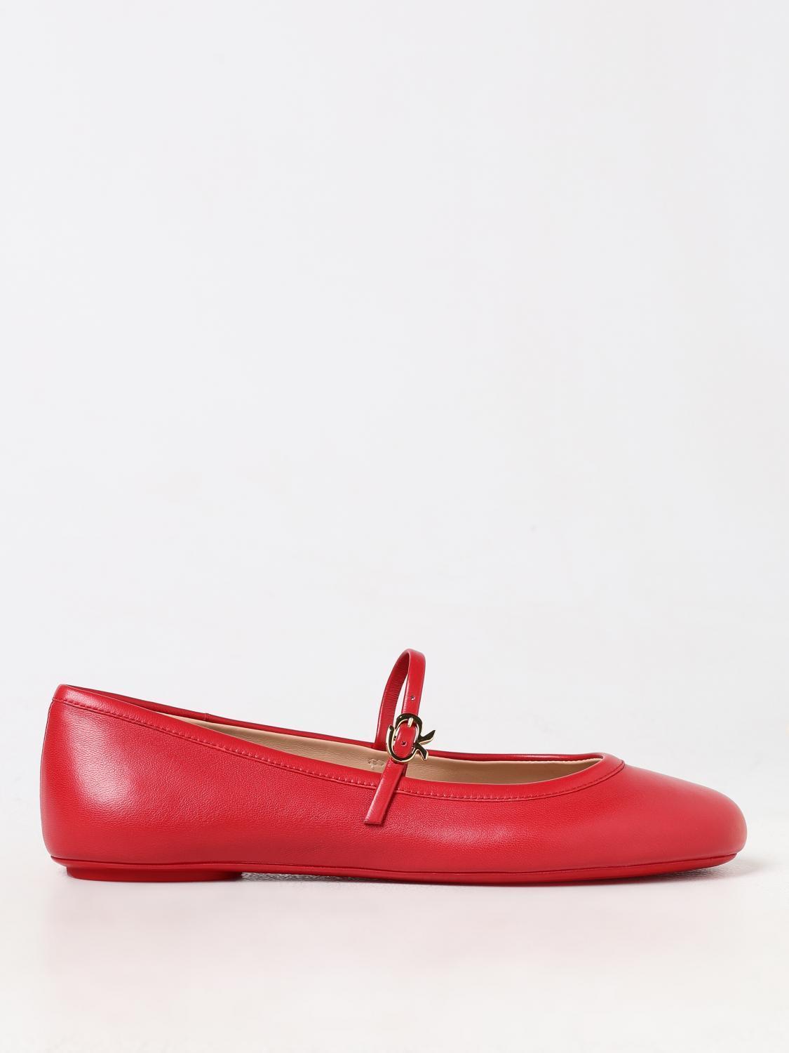 GIANVITO ROSSI Woman Ballet Flats Red Size 8 Leather In Red Nappa Product Image