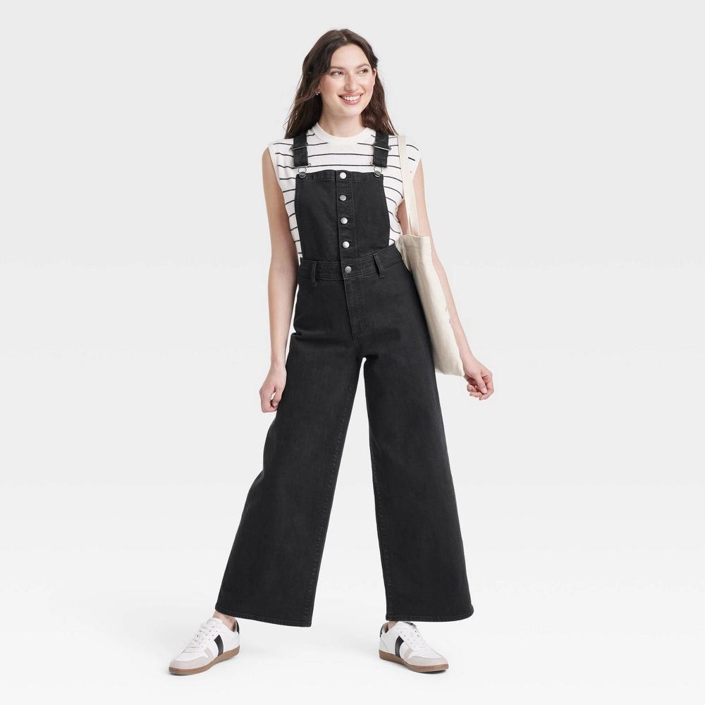 Womens Sailor Overalls - Universal Thread Black 12: Midweight Cotton, Spandex, Rolled Hem, Sleeveless Product Image