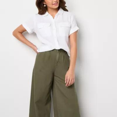 a.n.a Womens Short Sleeve Regular Fit Button-Down Shirt Product Image