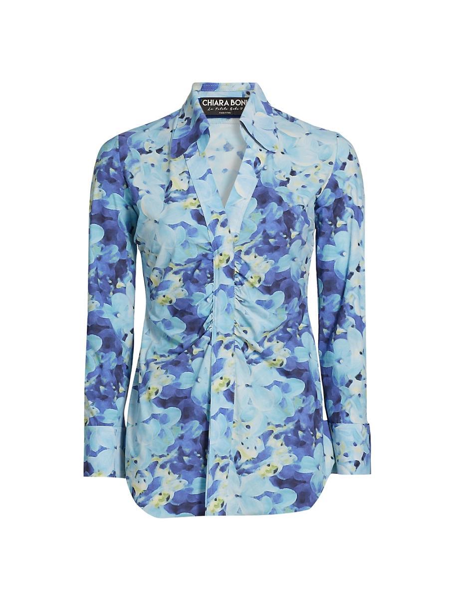 Womens Shohreh Floral Ruched Shirt Product Image