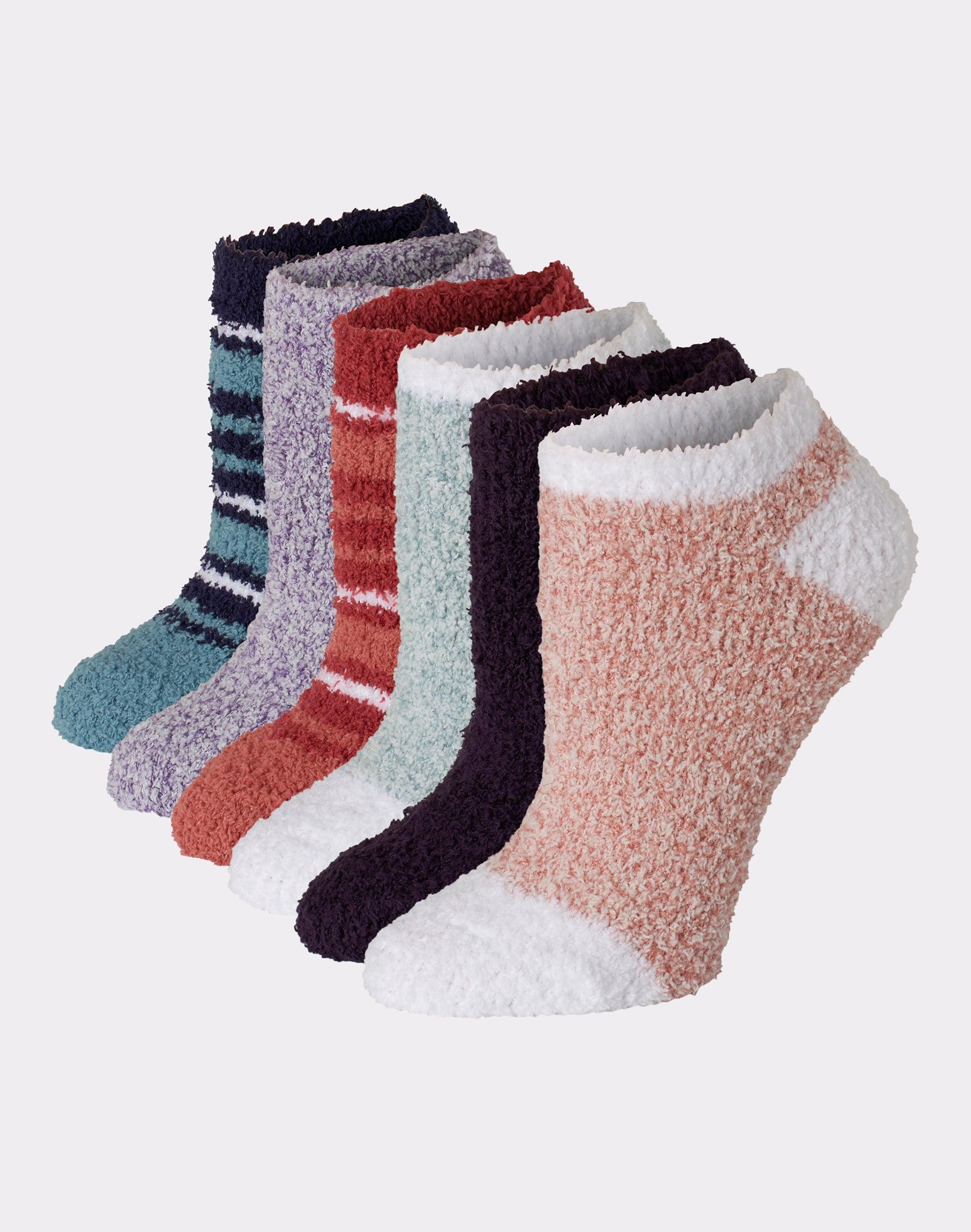 Hanes Womens Cozy No Show Socks. Assorted, 6-Pairs Or/Pur/Blue Stripes/Solid Asst 5-9 Product Image