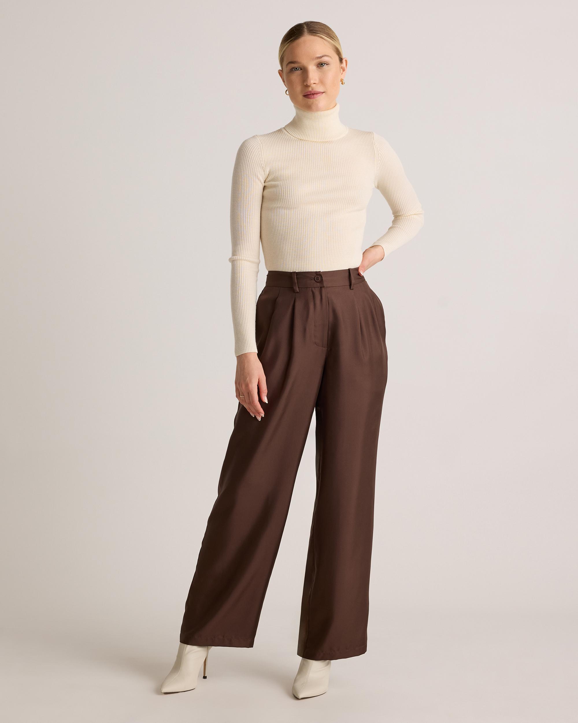 Quince | Women's 100% Silk Twill Trouser Cotton-Silk Product Image