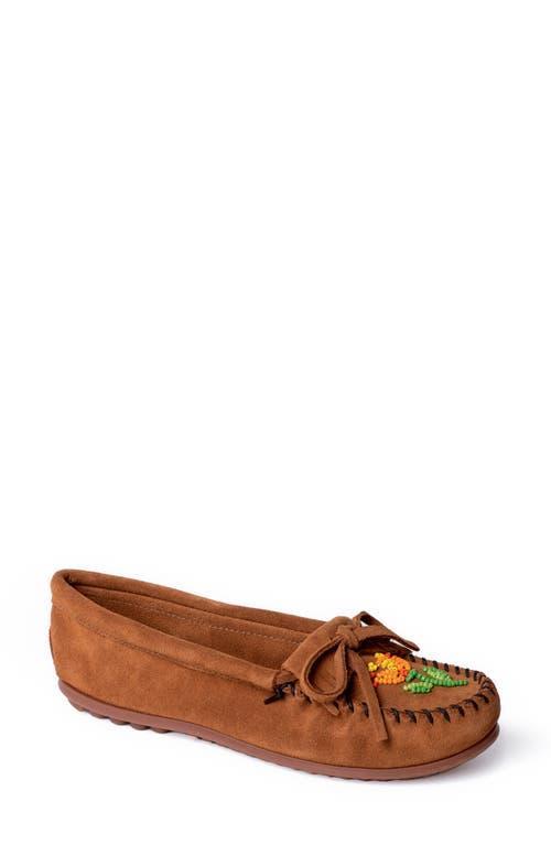 Minnetonka Womens Ziigwan Waabigwan Flower Beaded Suede Moccasins Product Image
