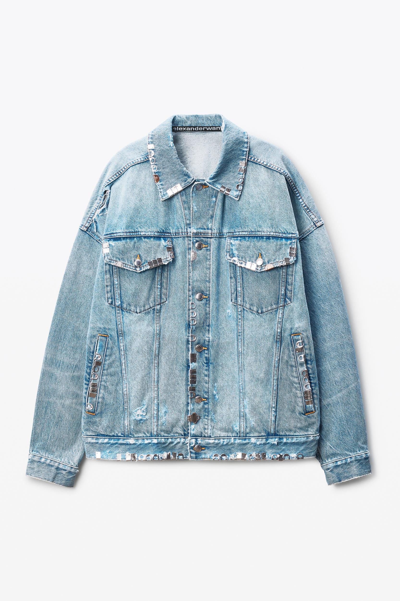 Blue Oversized Trucker Jacket Product Image