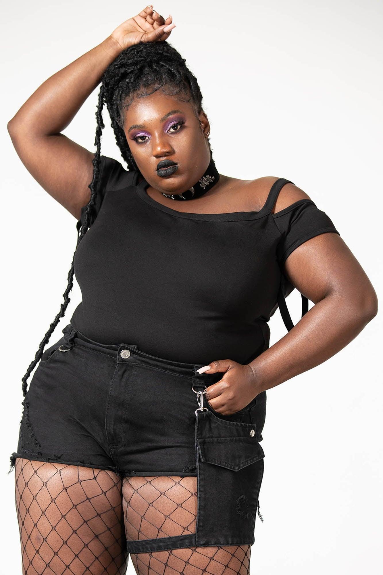 Fury Road Denim Garter Shorts Female Product Image