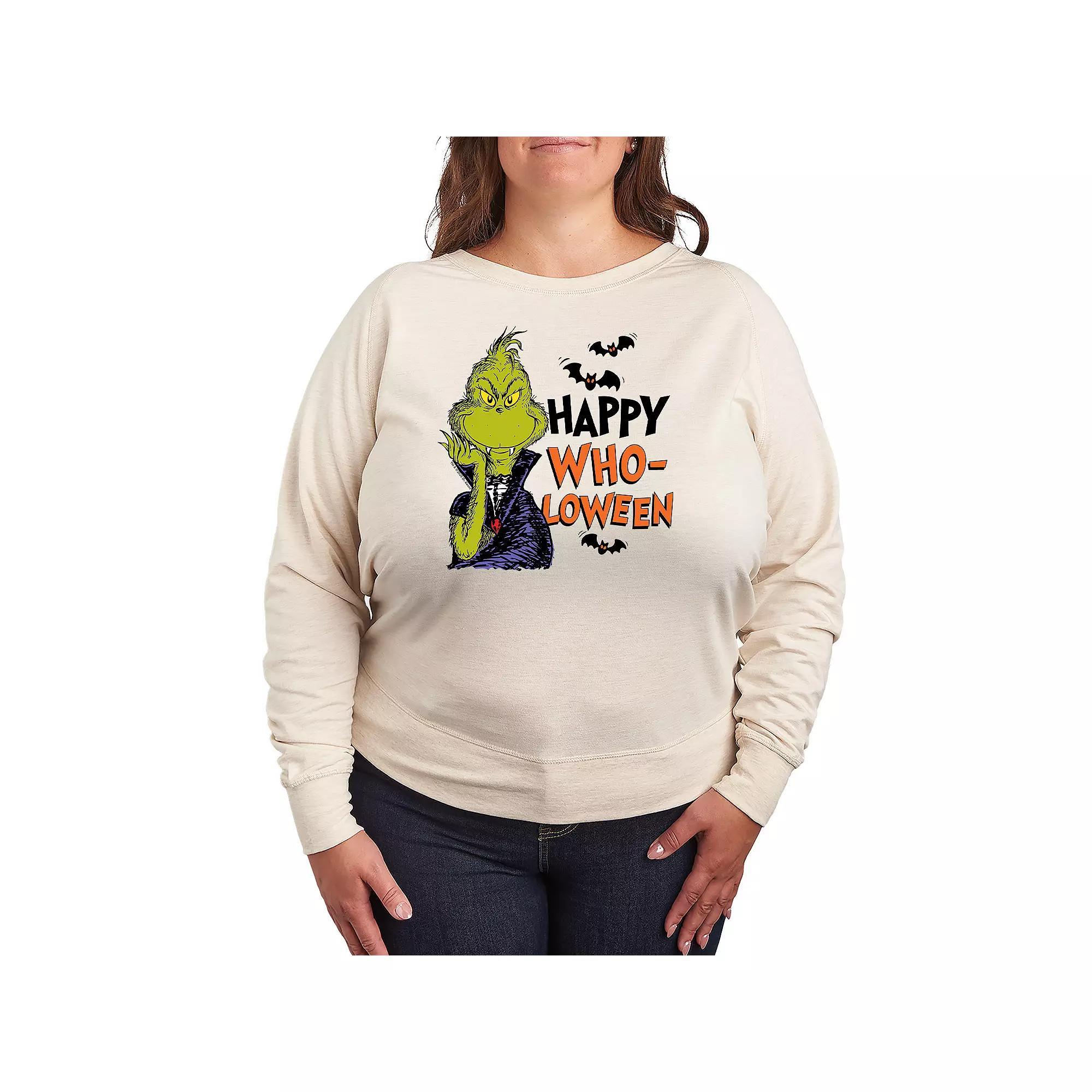 Plus Size Dr. Seuss Happy WhoLoween French Terry Long Sleeve Tee, Womens Product Image
