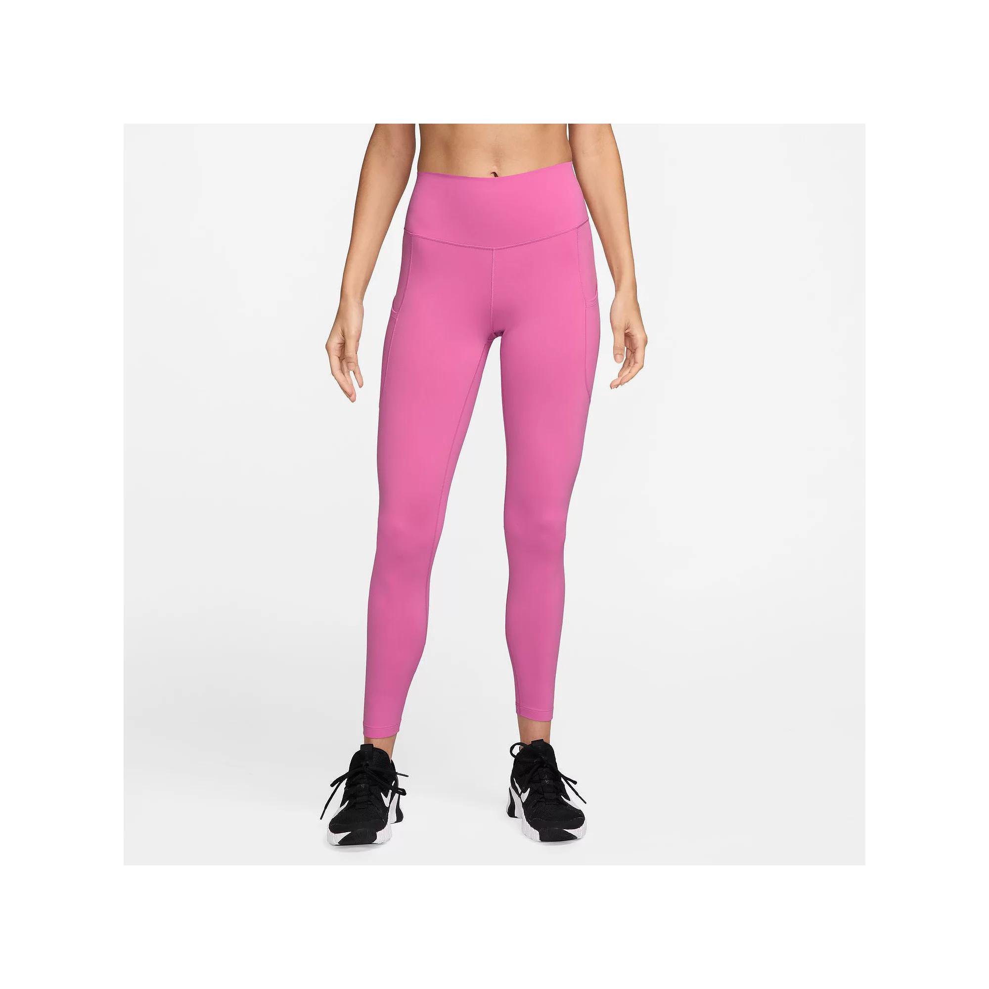 Women's Nike One Pocketed High-Waisted 7/8 Ankle Leggings, Size: Medium, Playful Pink Product Image