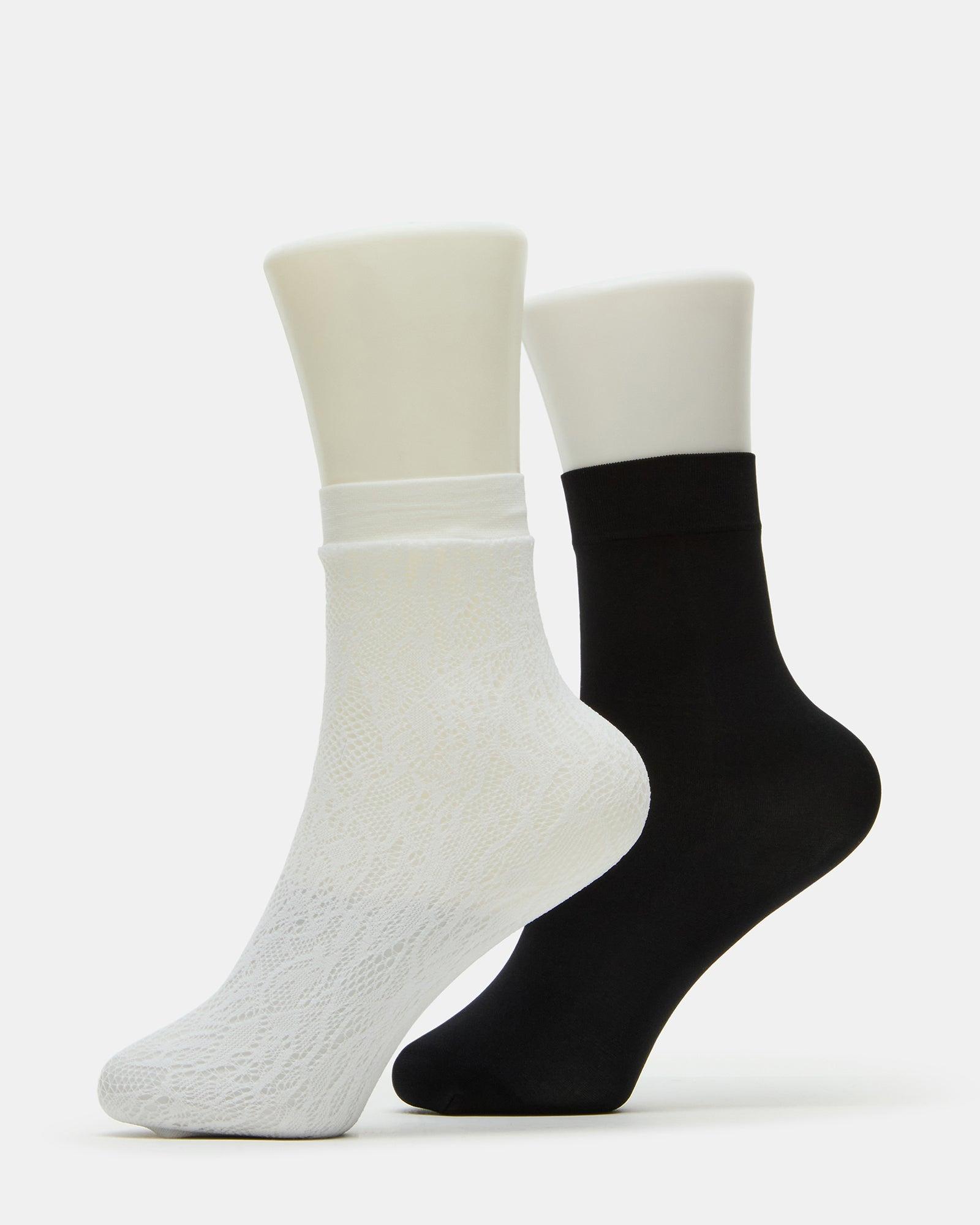 2 PACK LACE ANKLET SOCKS WHITE Female Product Image
