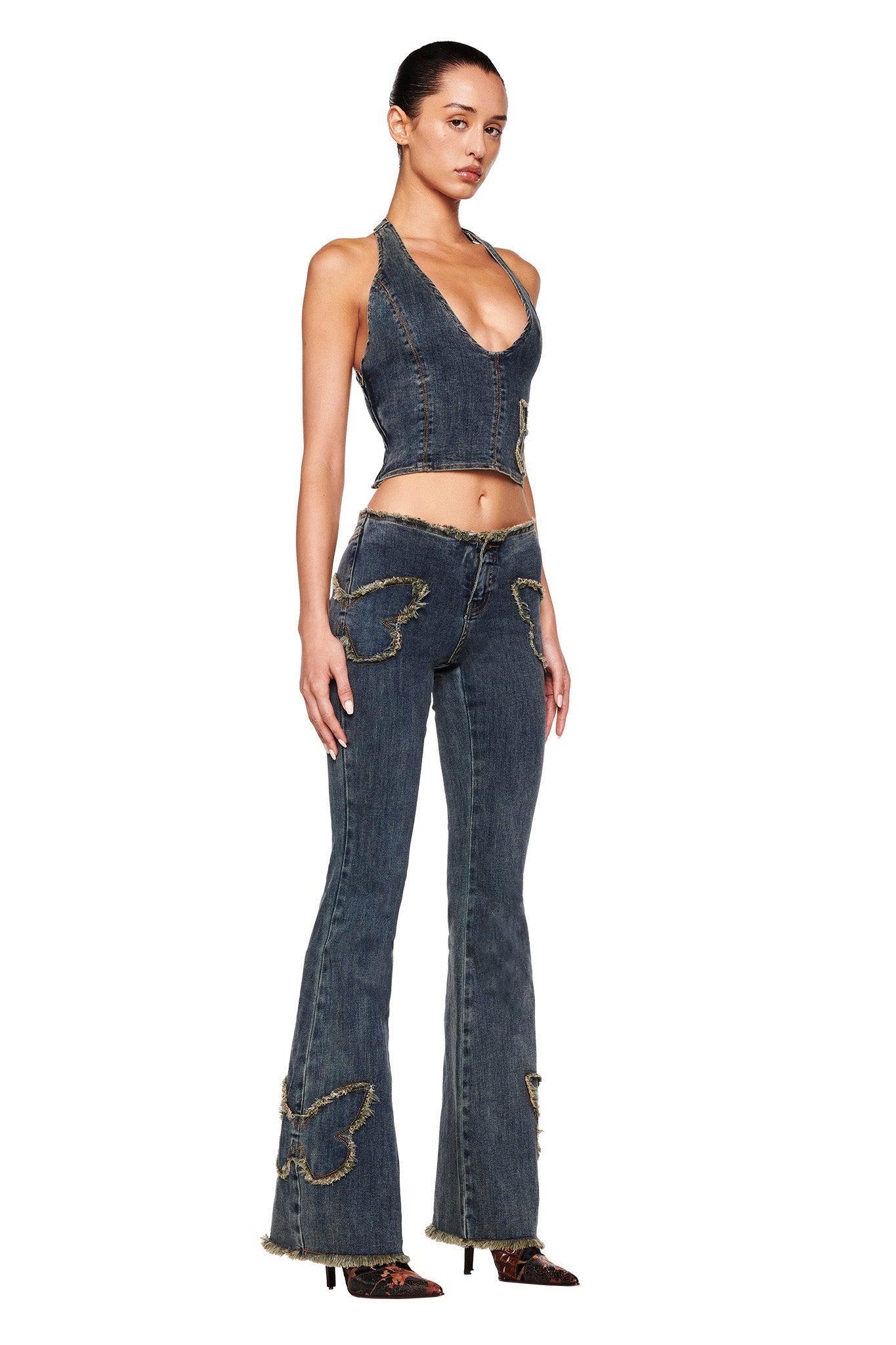 SAFFIYAH TOP - BLUE : DENIM BLUE Product Image
