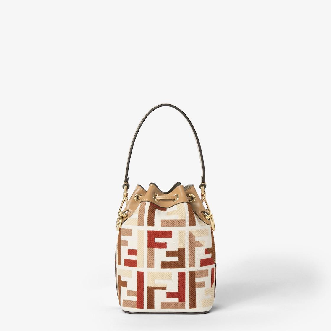Mon TresorCanvas mini-bag with multicolor FF embroidery Product Image