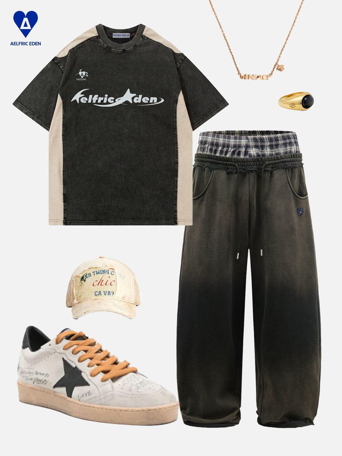 Aelfric Eden Double Waist Vintage Baggy Sweatpants Product Image