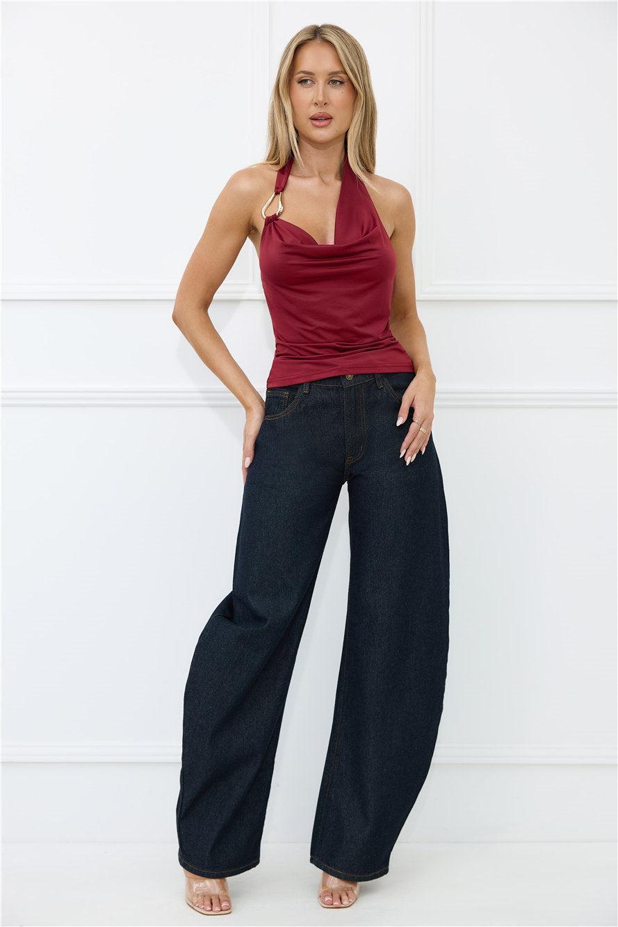 Electric Temptation Halter Top Wine Product Image