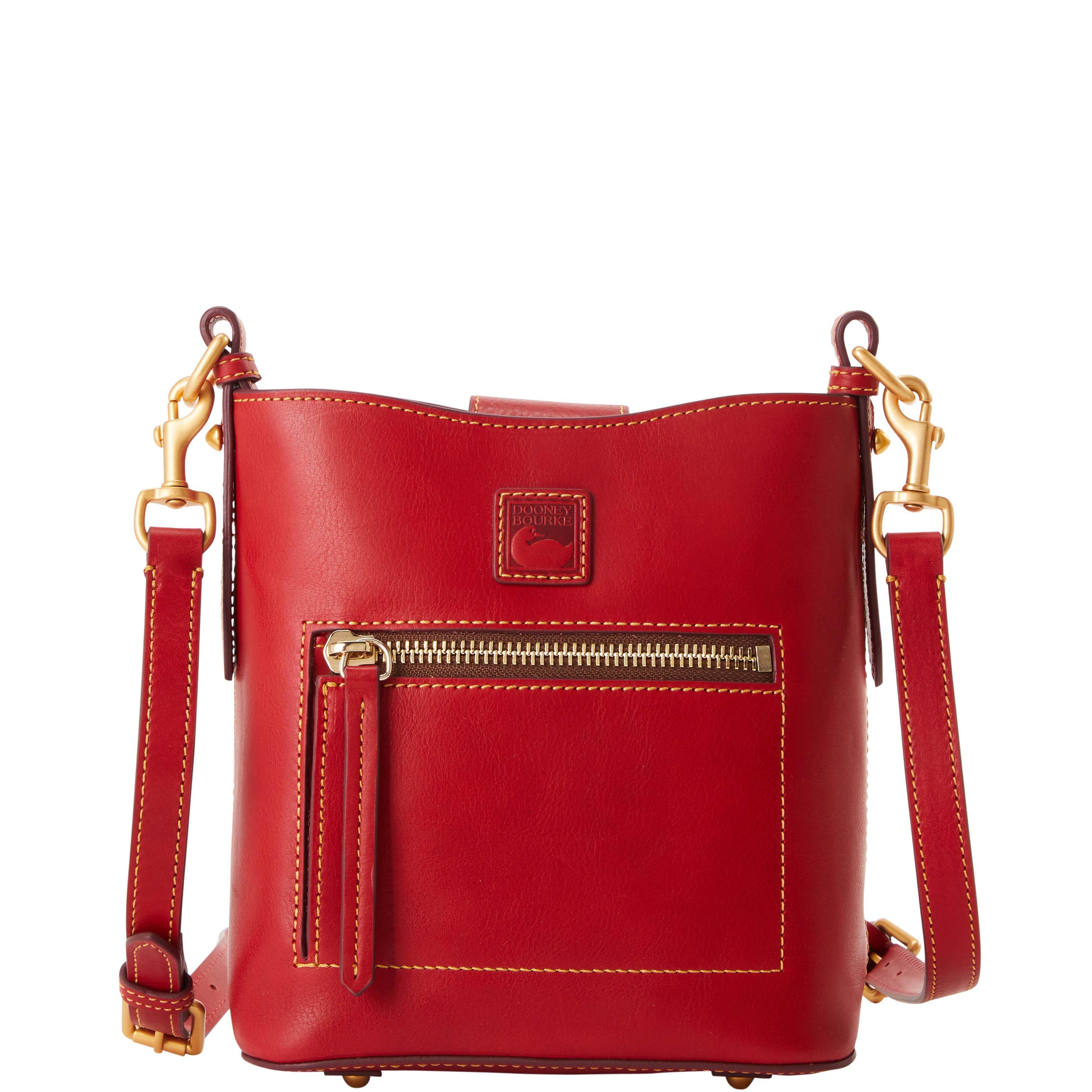 Dooney & Bourke Womens Florentine Small Ridley Leather Crossbody Bag in Red Product Image
