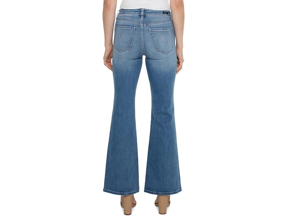 Liverpool Los Angeles Hannah Mid Rise Flare with Flap Front Pockets Crosshatch Denim (Overlook) Women's Jeans Product Image
