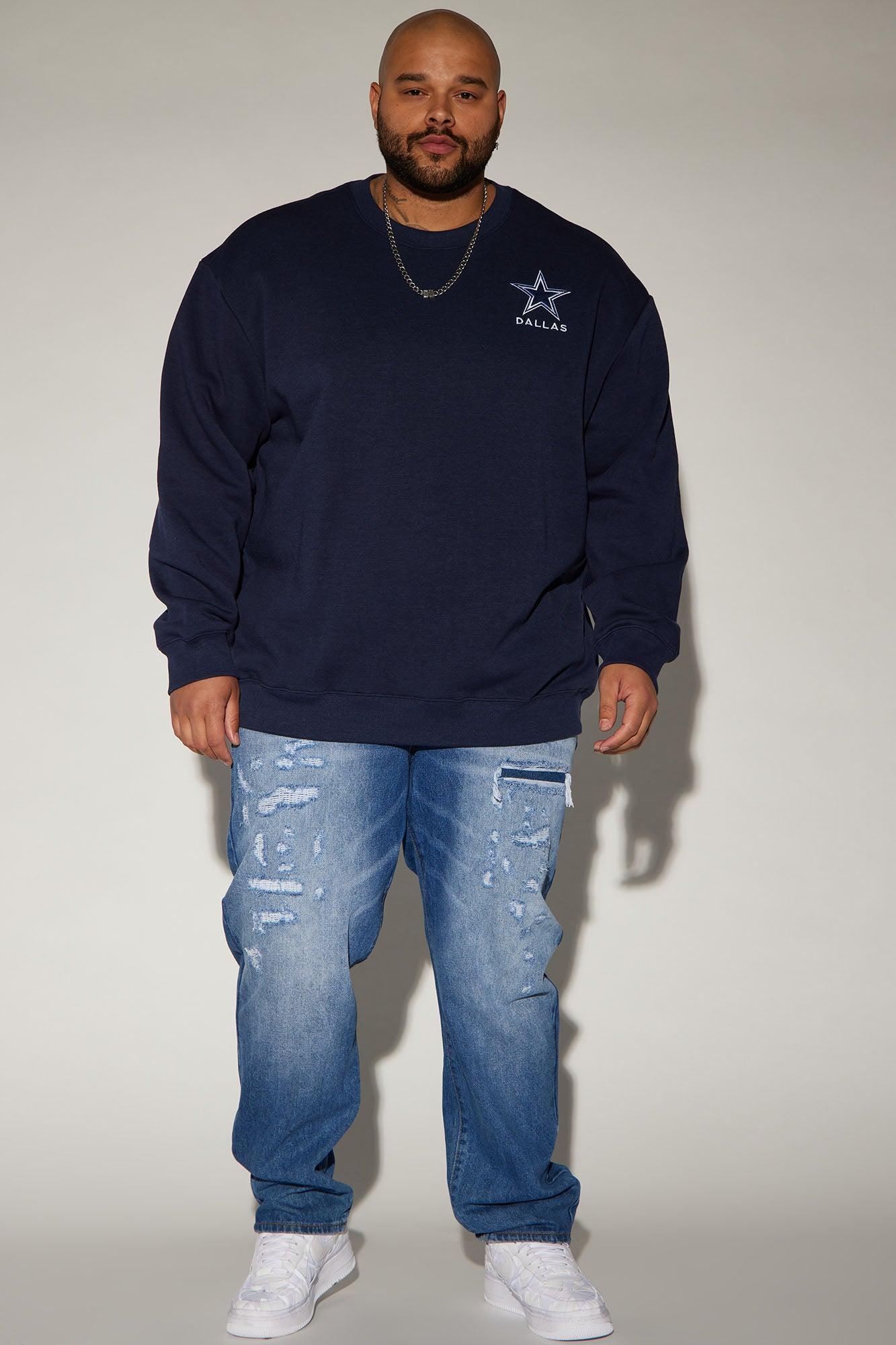 Cowboys Higher Education Fleece Crew Neck Sweater - Navy/combo Product Image