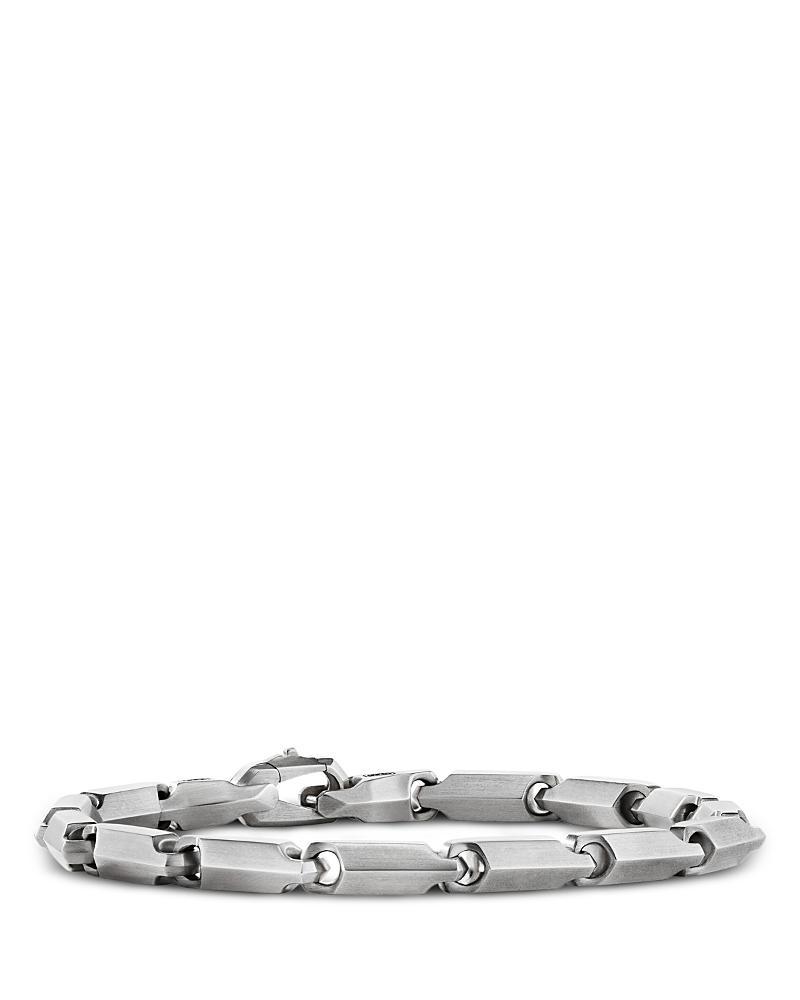David Yurman Mens Sterling Silver Chain Faceted Link Bracelet Product Image