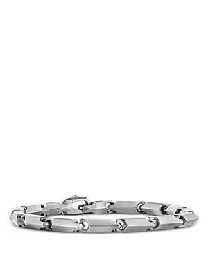David Yurman Mens Sterling Silver Chain Faceted Link Bracelet Product Image
