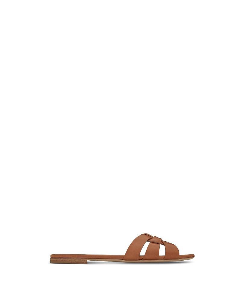 Saint Laurent Womens Tribute Mules in Metallic Leather Product Image
