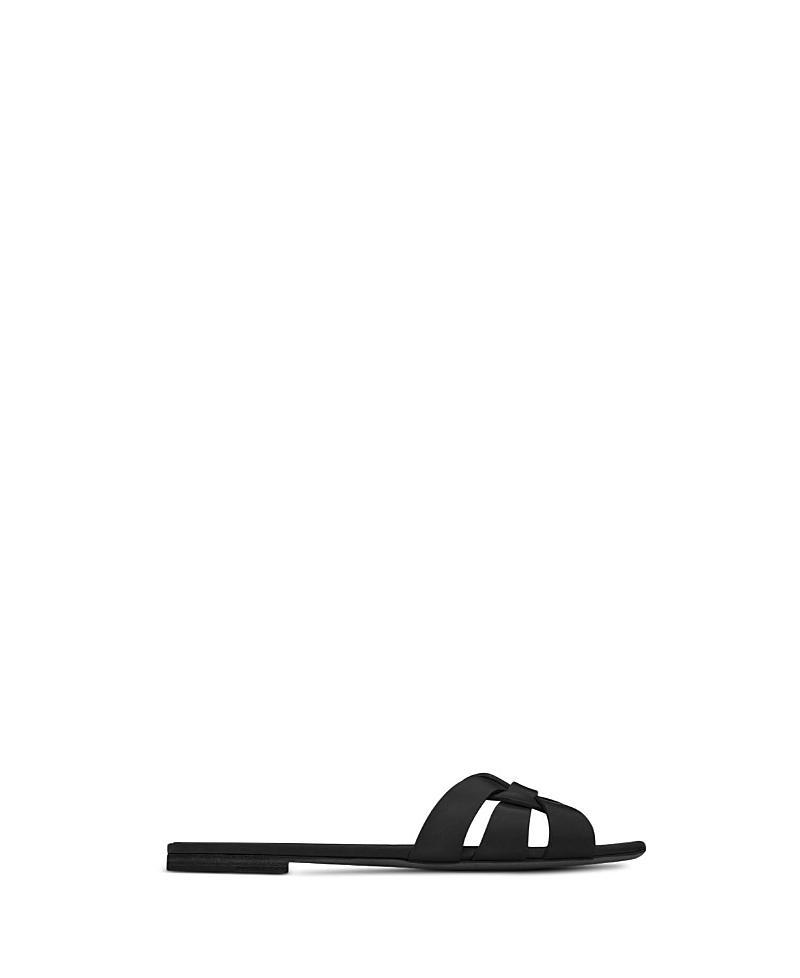 Saint Laurent Womens Tribute Mules in Metallic Leather Product Image