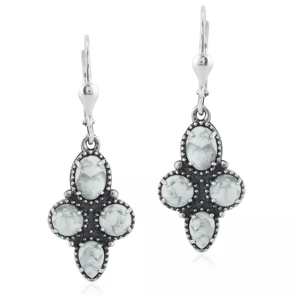 Southwest Spirit® Sterling Silver and Stone Drop Earrings, Women's, White Howlite Product Image