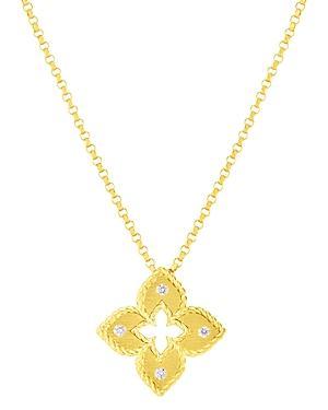 Womens Petite Venetian Extra-Small 18K Yellow Gold & Diamond Pendant Necklace Product Image