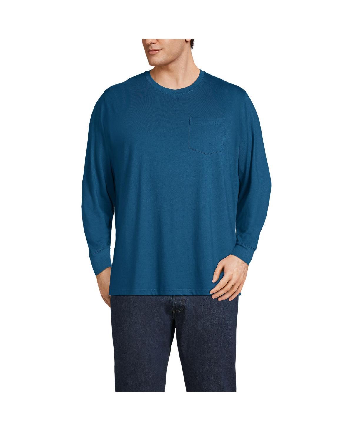 Big & Tall Lands' End Super-T Pocket Tee, Men's, Size: 3XL Tall, Radiant Blue Product Image