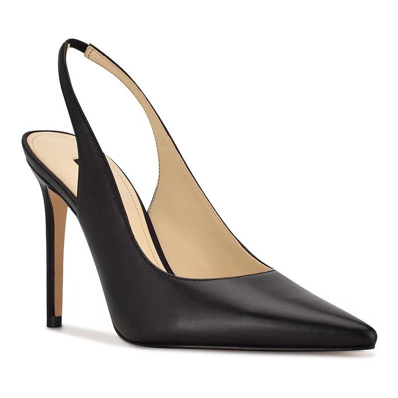 Nine West Feather Women's Sling Back Pumps, Size: 8.5, Black Mesh Product Image
