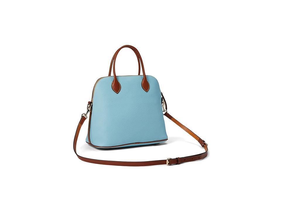Dooney & Bourke Womens Pebble Grain Large Domed Leather Satchel Bag in Caribbean Blue Product Image