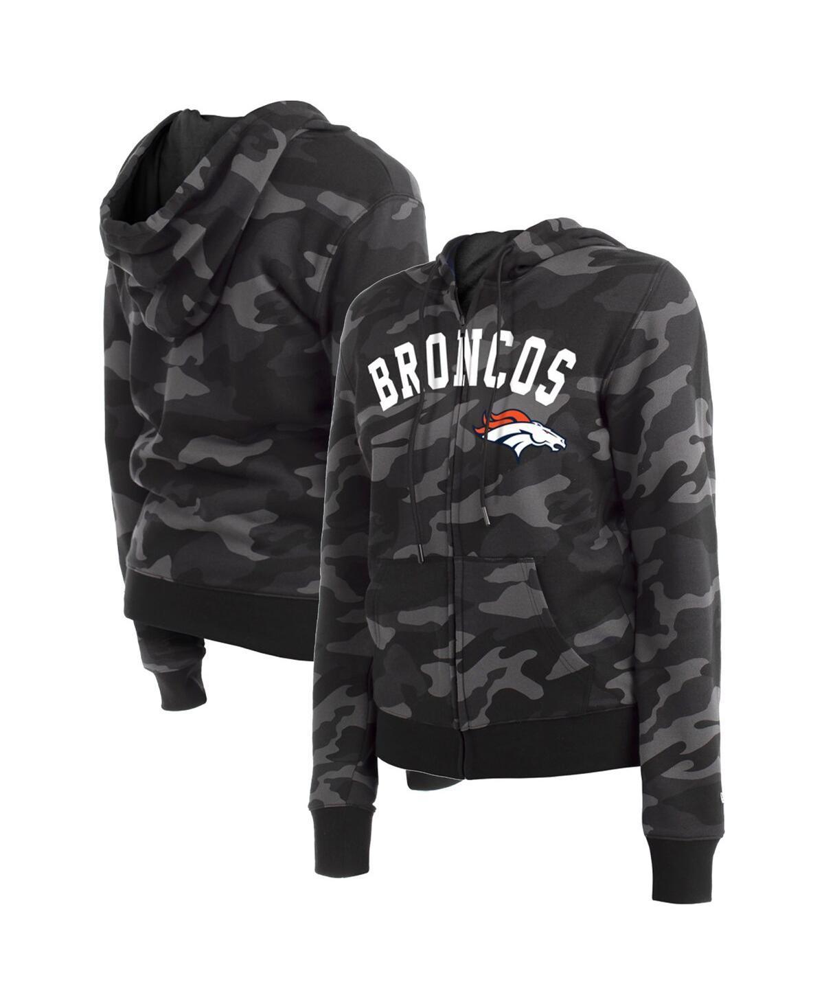 Women's New Era  Black Denver Broncos Camo Full-Zip Hoodie, Size: XS Product Image