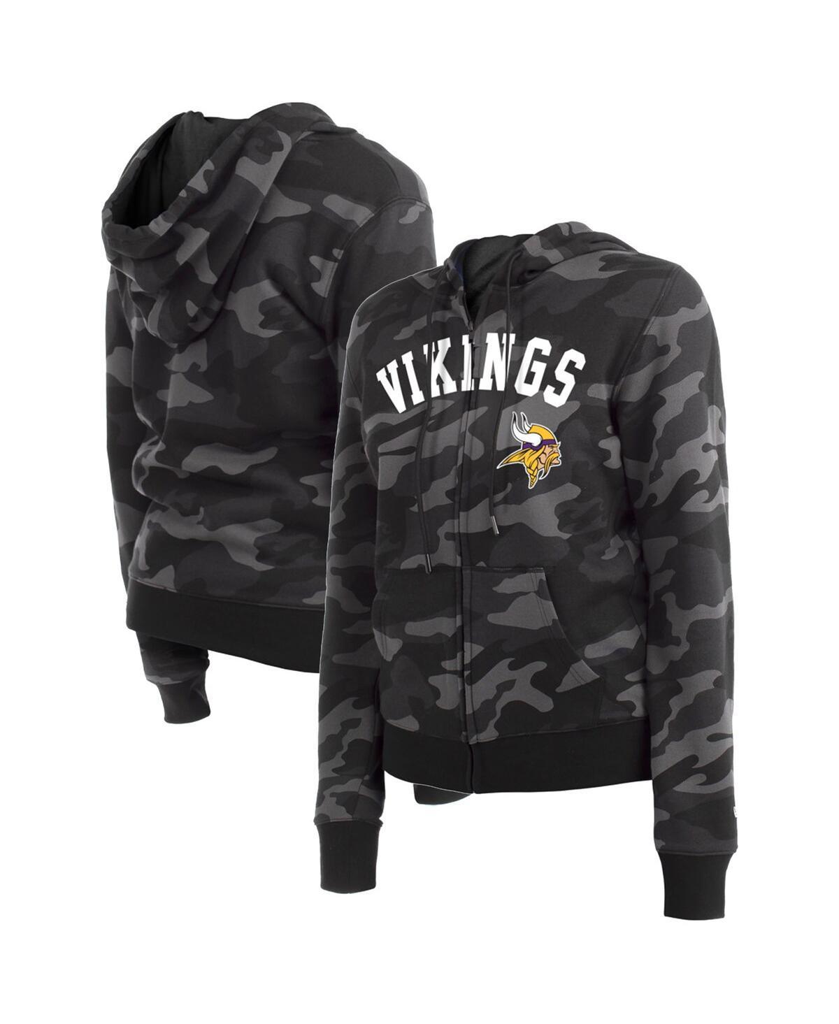 Women's New Era  Black New England Patriots Camo Full-Zip Hoodie, Size: Small Product Image