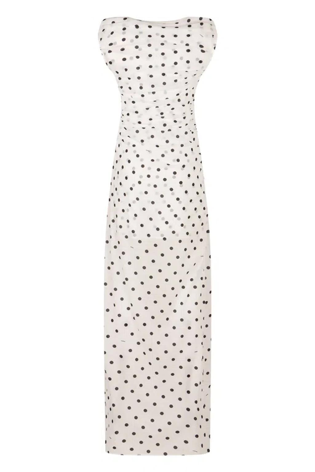 JACQUEMUS Women Rita Pois Long Dress In White Product Image