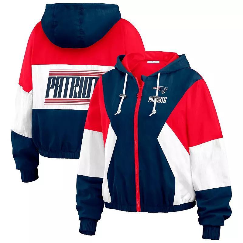 Women's WEAR by Erin Andrews  Royal Seattle Seahawks Color Block Full-Zip Windbreaker Jacket, Size: Large, Blue Product Image