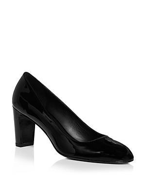 Stuart Weitzman Womens Vida 75 Almond Toe Block Heel Pumps Product Image