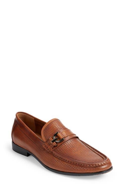 Steve Madden Mens Chivan Perforated Leather Bit Buckle Dress Slip On Loafers Product Image
