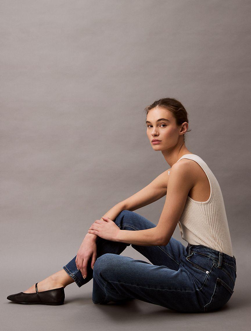 High Rise Straight Jeans Product Image