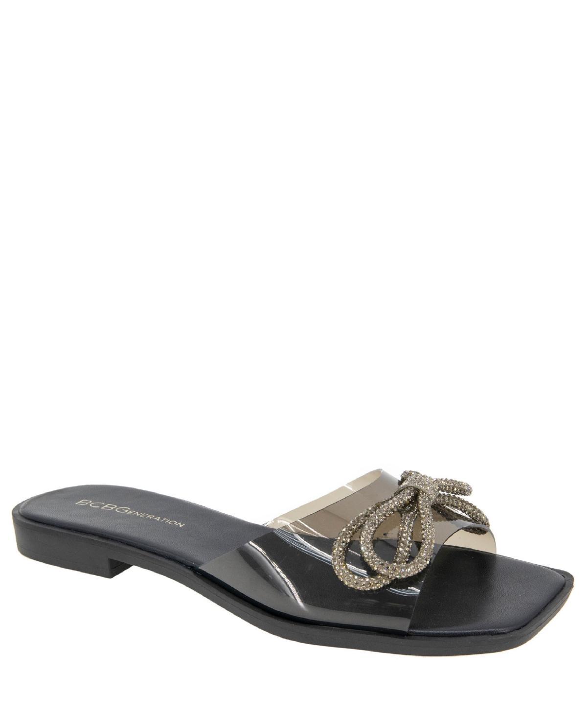 BCBGeneration Laffi Vinyl Rhinestone Bow Slides Product Image