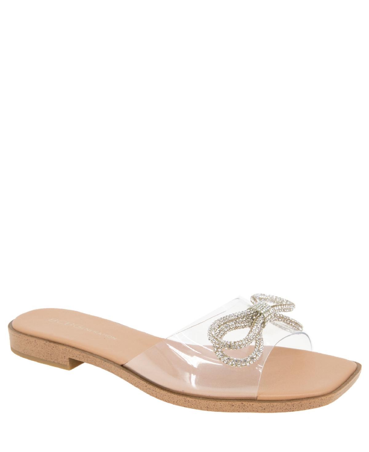 BCBGeneration Laffi Vinyl Rhinestone Bow Slides Product Image