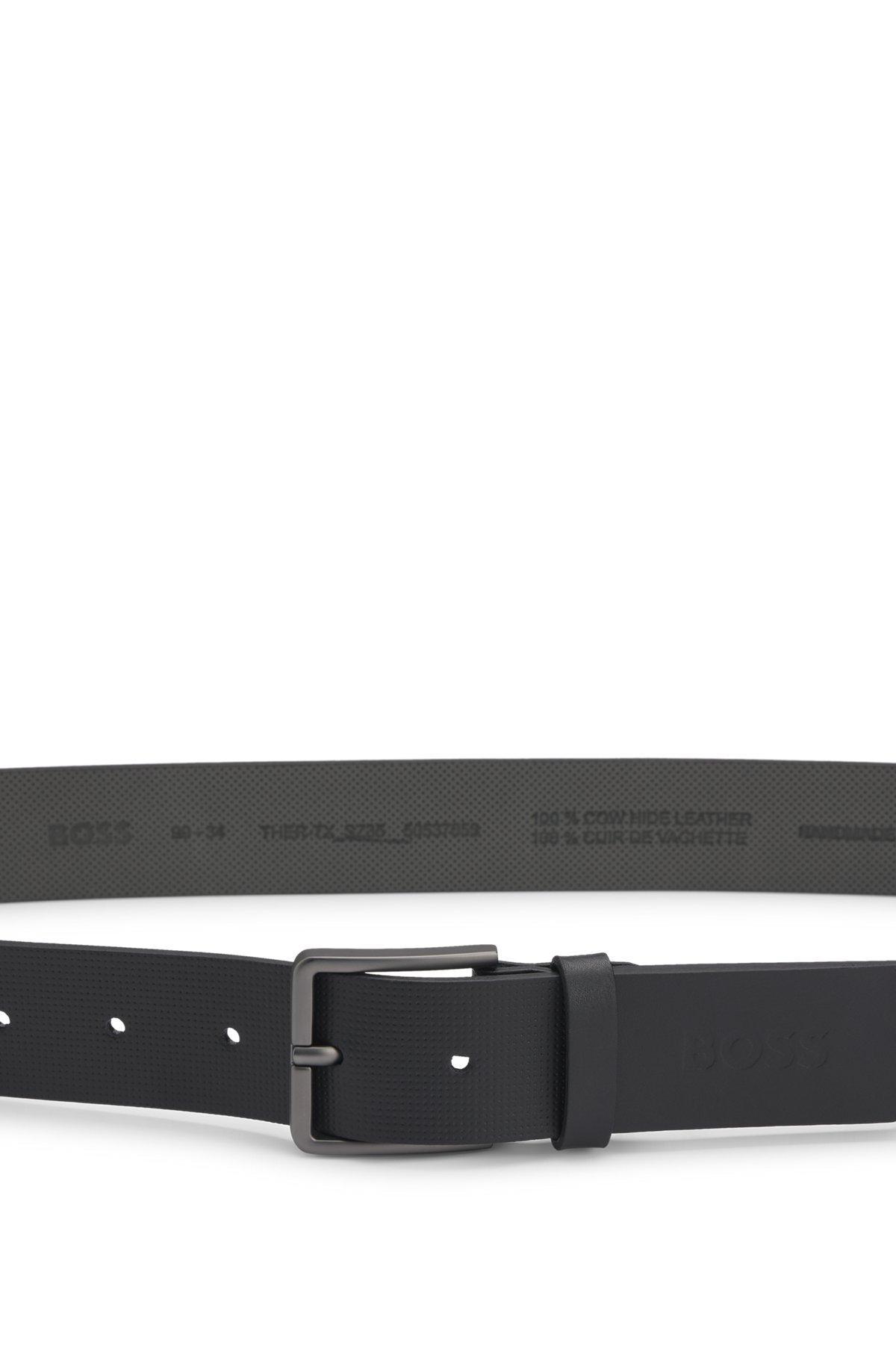 Italian-leather belt with embossed structure Product Image