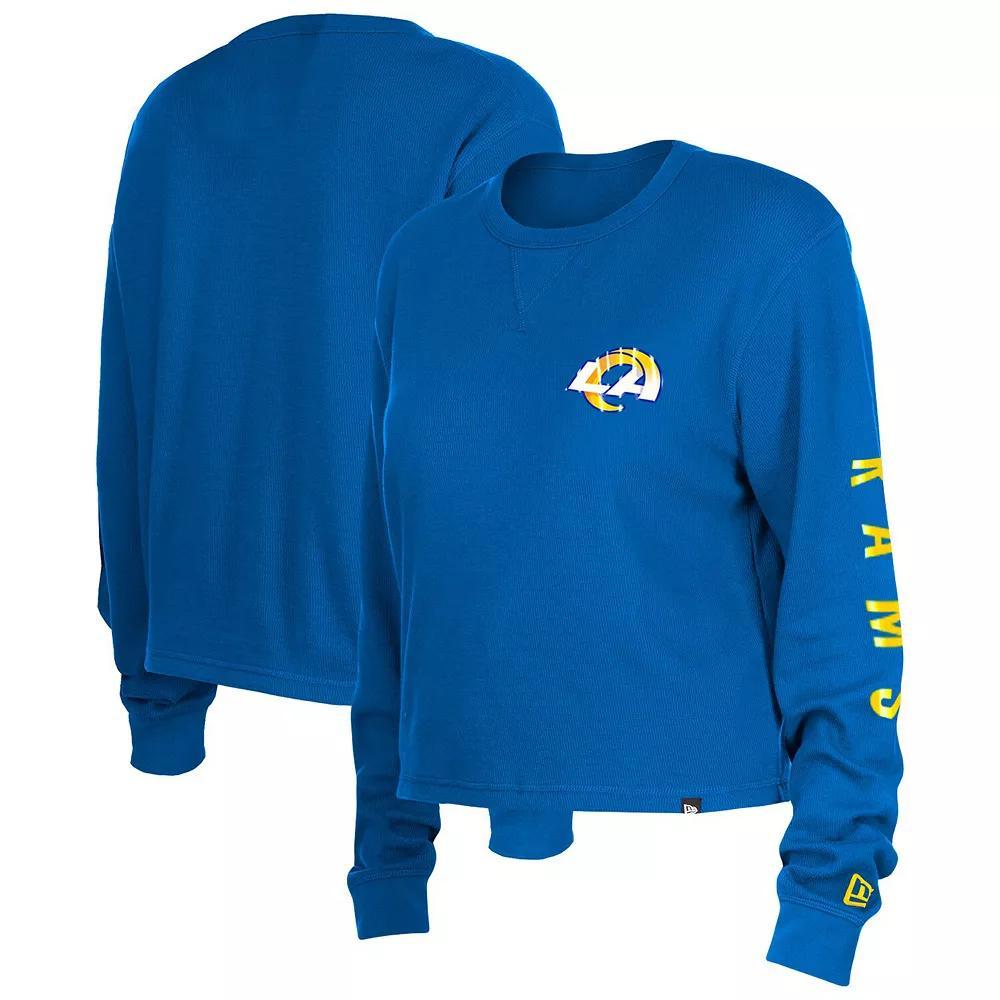 Women's New Era  Navy New England Patriots Thermal Crop Long Sleeve T-Shirt, Size: 2XL, Blue Product Image